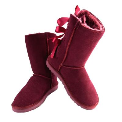 China Fashion Trend Factory Direct Selling Winter Wholesale High Top Bowknot Woman Multi Snow Boots for sale