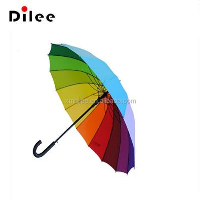 China High Quality Minimalist Promotional UV Rainproof 16ribs Color Colors Straight Umbrella for sale