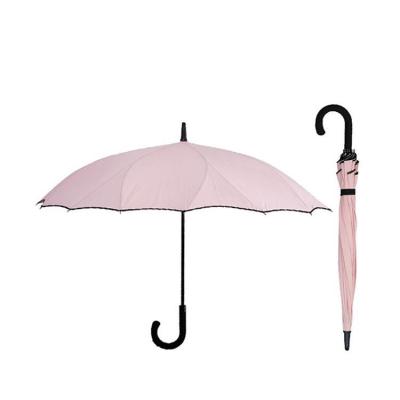 China CLASSIC Promotional Cheap Custom Brand Printing Umbrellas Fashion Rain Straight Umbrella Pink LOGO Advertising Umbrella for sale