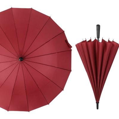 China Morden Luxury Full Automatic Open Bone Golf Umbrella 16 Long Handle Logo Advertising Umbrella Custom Gift Umbrella for sale