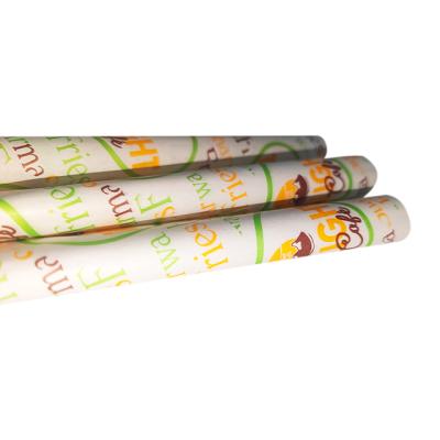 China Logo Food Wrapping Hamburger Wrapping Wax Paper Greaseproof Custom Printing Wrapping Paper for sale