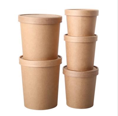 China Biodegradable Disposable Paper Cup Outlet Food Eco-Friendly Disposable Innards Single Wall Paper Bowl 20oz 26oz 32oz Cup For Hot for sale