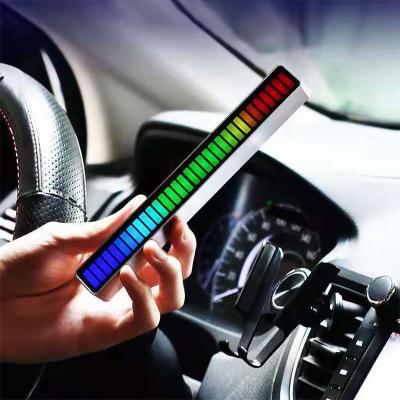 China ABS+acrylic Direct USB Type-C Power Supply Control Sound Light Car Music LED Rhythm Lamp With 32 Led 18 Colors for sale