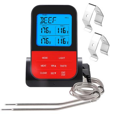 China Professional Red Kitchen Thermometers LCD Digital Food Oven Kitchen Meat Barbecue Cooking Smart Analog Therometer With Alarm for sale