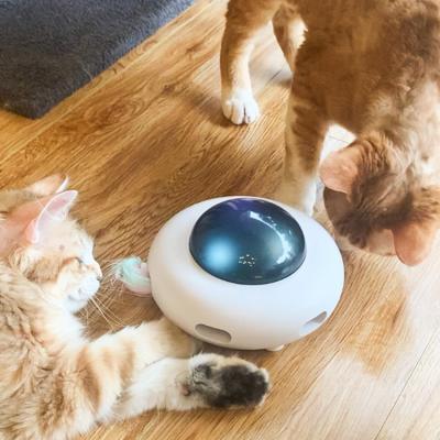 China Popular Automatic Rotating UFO Electronic UFO Cat Teaser Stocked Cat Teaser Pet Training Toys for sale