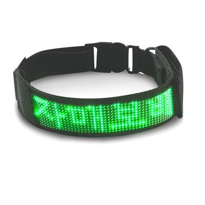 China Led Flashing Chinese/English/Japanese/Korean DETACHED Text Language/Rechargeable Safety Dog Pattern/Graffiti/GIF Night Text Collar For Dog for sale