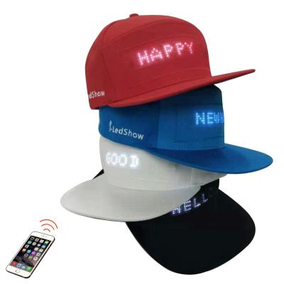 China COMMON led display hat glow in the dark glowing led hat app program led display screen led hat for sale