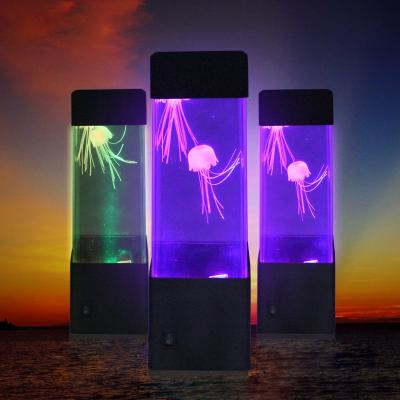 China Modern Electric Jellyfish Tank Table Lamp With Color Changing Light Gift For Women Men Kids Home Deco For Room Mood Light For Relax for sale