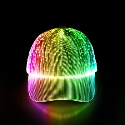 China Hip Hop Factory Supply Party Decor LED Full Color Luminous Glowing Hats For Party, Festivals, Rave, Christmas for sale