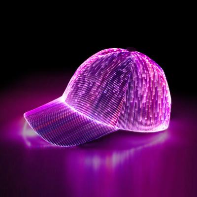 China Hip Hop LED Light Up Hat Glow in the Dark Rave Music Festival Party Christmas Halloween USB Rechargeable LED Luminous Baseball Cap for sale