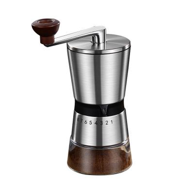 China Hot Selling 304stainless Steel Popular Adjustable Household Amazon Stainless Steel Portable Manual Coffee Bean Grinder for sale