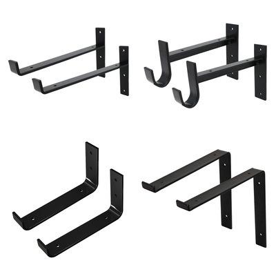 China Matt Black Fixed Iron Material Wall Support Shelf Brackets for sale