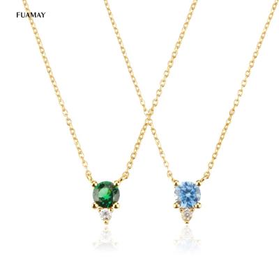 China FUAMAY 925 Silver Girls CLASSIC Floating CZ Diamond Jewelry Necklaces Bridal Cubic Zirconia Necklaces for sale