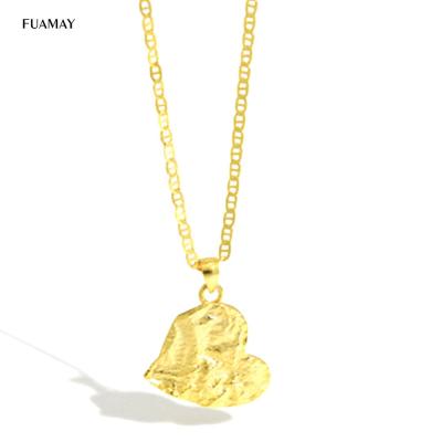 China FUAMAY 2020 Trendy Women's Luxury Irregular Necklace Heart Shaped Gold Plated Heart Pendant Necklace 925 for sale