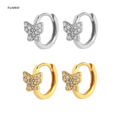 China FUAMAY S925 CLASSIC Silver Animal Butterfly Huggie Clip On Earrings Gold Filled Huggies Earrings for sale