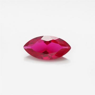 China Jewelry Making Hot Selling Product 2*4mm-5*10mm Marquise Cut Loose Stones Synthetic Corundum #5 Red Fine Jewelry Gestones for sale