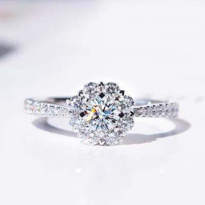 China Real Classic Round CLASSIC Moissanite Ring Fine Jewelry Forever Design 18K Gold 1ct D Color Engagement / Wedding Ring for sale