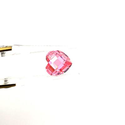 China Jewelry Making High Quality Low Price Pink CZ Heart Synthetic Zircon Stones Jewelry Use Zircon Wholesale for sale