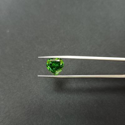 China Jewelry Making Factory Price High Quality CZ Green Heart Synthetic Ice Flower Cut Zircon Stones Zircon Wholesale for sale