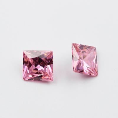 China Jewelry Making Wholesale Retail Price Pink Square Shapes 4*4mm-10*10mm CZ Synthetic Zircon Stones Loose Gemstones for sale