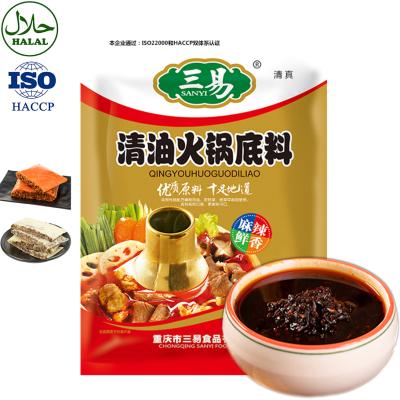 China Cooking Hotpot high quality disburden vegetable oil pot hot bottom oil pot clear soup base 150g/bag for sale