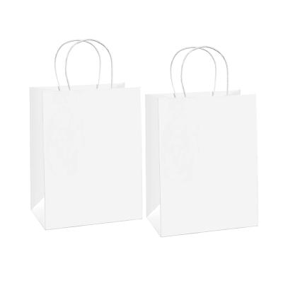 China Recyclable wholesale custom made high quality cheap white paper bag craft shopping paper bags logo for sale