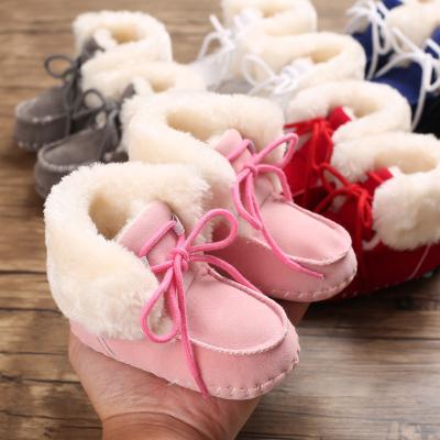 China Thermal Unisex Infant Hutch Shoes Soft Sole Anti-skid Infant Prewalker Baby Fur Winter Snow Toddler Warm Boots Newborn for sale