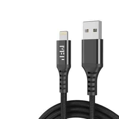 China 2.4AFast Charging Nylon Braided Mfi Certified Lightning Cable Fast Charging Made For Original Iphone Usb Charger Cable for sale