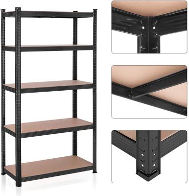 China 5 Tier Boltless Welded Garage Shelving Unit Durable Heavy Duty Slotted Storage Stacking Steel Mesh Racking Racks for sale