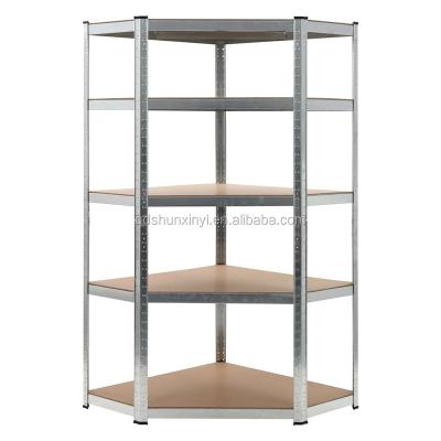 China Sustainable Light Duty 5 Tier Garage Storage Metal Unit Shelves Racking Corner Shelving for sale