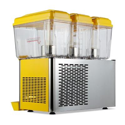 China Handsome Juice Dispenser Commerical Automatic Cold Juicer Small Fruit Processing Plant 3*18L Cooler Juice Machine for sale