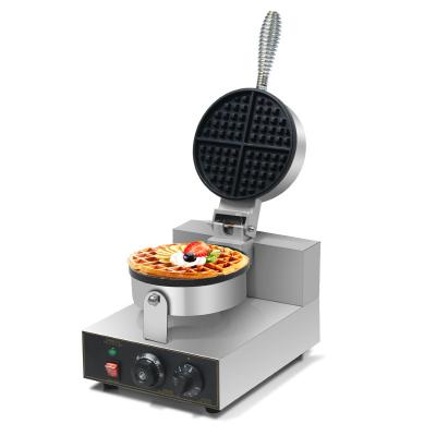 China Commercial electric rotary bakery waffle machine thickening double-sided heating bun plaid cake maker single head pancake machine for sale