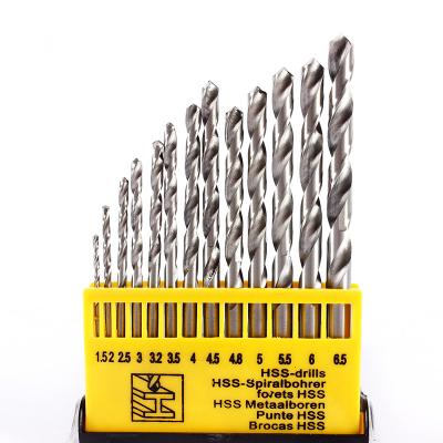 China Metal Drilling High Speed ​​Steel Straight Twist Drill Boxed Hot Products 13pcs Leg Plastic Box for sale