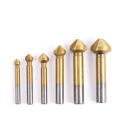 China 6pcs Aluminum Chamfering Tool Kit Titanium-Plated 90 Degree Three-Blade Chamfering Tool for sale