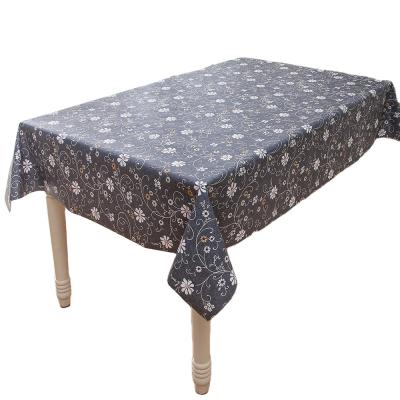 China Europe Style Waterproof PVC Gray Printing With Backing Fabric Non Slip Oilcloth Tablecloth Roll Factory for sale