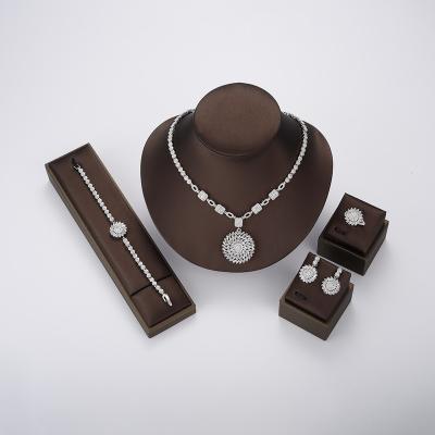 China JH Flower Fashionable Western Design Jewelry Ladies Jewelry Sets Four Piece 18K Gold Plated Jewelry Sets for sale