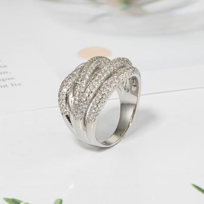 China FASHIONABLE JH Top Selling Beautiful Design Ring Fine Copper Brass Wedding Rings Bridal Jewelry 22K Silver Plated Ring for sale