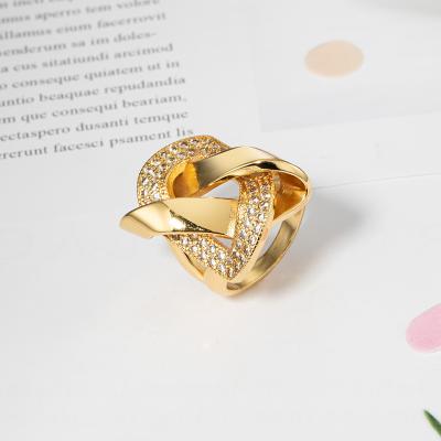 China JH 2022 TRENDY Fashion Unique Design Rings Tasty Women's Copper Rings 18/22K Gold Plated Rings for sale