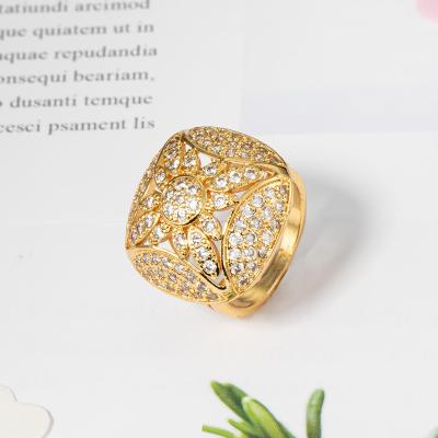 China JH TRENDY Wholesalers Fashion Jewelry Ring 18/22K Gold Plated Ring Trendy Women Fine Copper Ring for sale