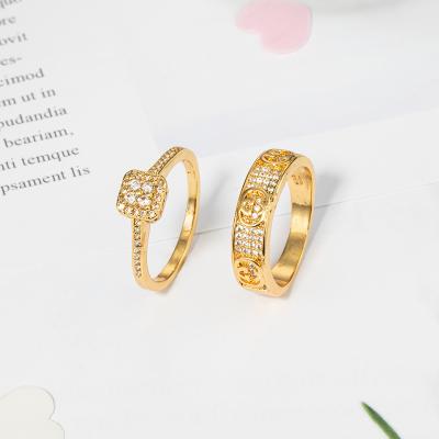 China Classic Style Ring Fine Handmade Jewelery JH FASHION Jewelry Couple Set 18K Gold Plated Wedding Rings for sale