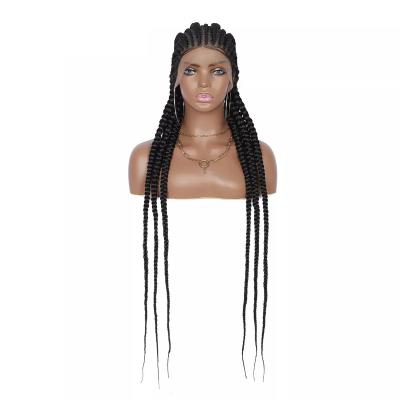 China High Temperature Synthetic 360 Full Fiber Lace Front Braided Wigs 36