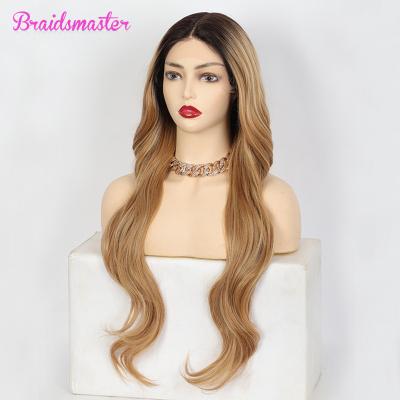 China Wholesale Cheap Silky Straight 13x4 Lace Long Blonde Brown Hair Highlight Wig for sale