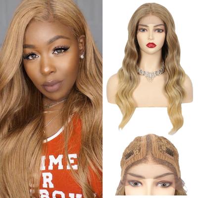 China Body Wave Brown Mixed Color 13x4lace Long Curly Hair 24inch Quality Wig Pink Intranet High Quality And for sale