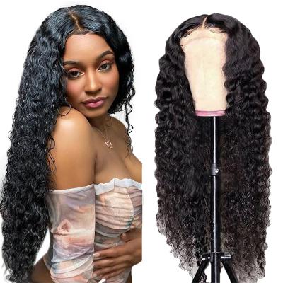 China Wholesale Cheap Deep Wave Human Peruvian Hair Lace Up 10-30 Inch Glueless Natural Black Wigs for sale