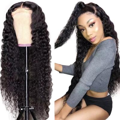 China Natural Wave Cuticle Aligned Hair Natural Wet Wave Spanish Magical Curl 360 Full Lace Frontal Wig With Baby Hair for sale