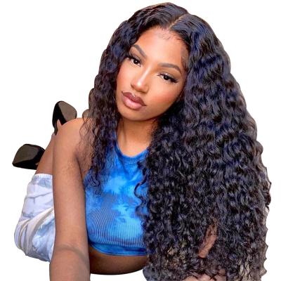 China Hot Selling Deep Wave Lace Up In 2021 Virgin Lace Frontal Wigs Deep Wave Wig Hair for sale