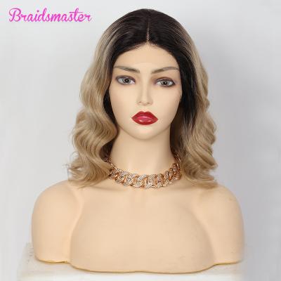 China Star Fashion Ombre Surf Short Hair Bob Wigs Ocean Wave Bob Loose Body Wave Lace Wig for sale