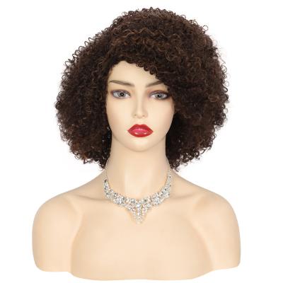 China Wholesale Machine Made Short Curly Closure Honey Blonde Bob Kinky Curly Wig Mechanism Hair Mechanism Hair Wigs for sale