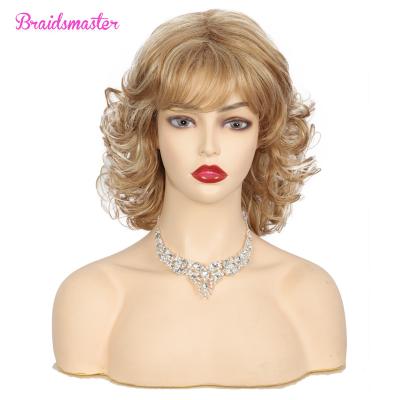 China Short Blonde Lace Front Wig Full Lace Synthetic Hair Wigs Seller,Synthetic Hair Blonde Curly Lace Front Wig for sale