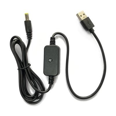 China 9V/12V 700mA USB 5V To 9V 12V Converter Cable 5521 Black DC 500mA Boost Cable 100cm USB Power Cable for sale